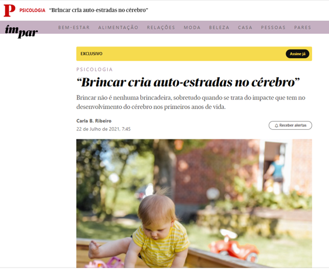 “Play creates highways in the brain” in the Newspaper Público